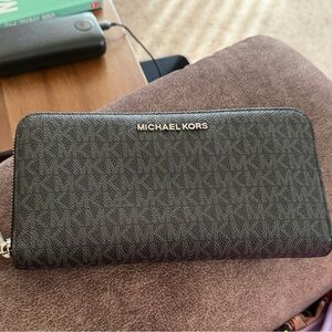 Michael Kors Black Monogram Travel Wallet